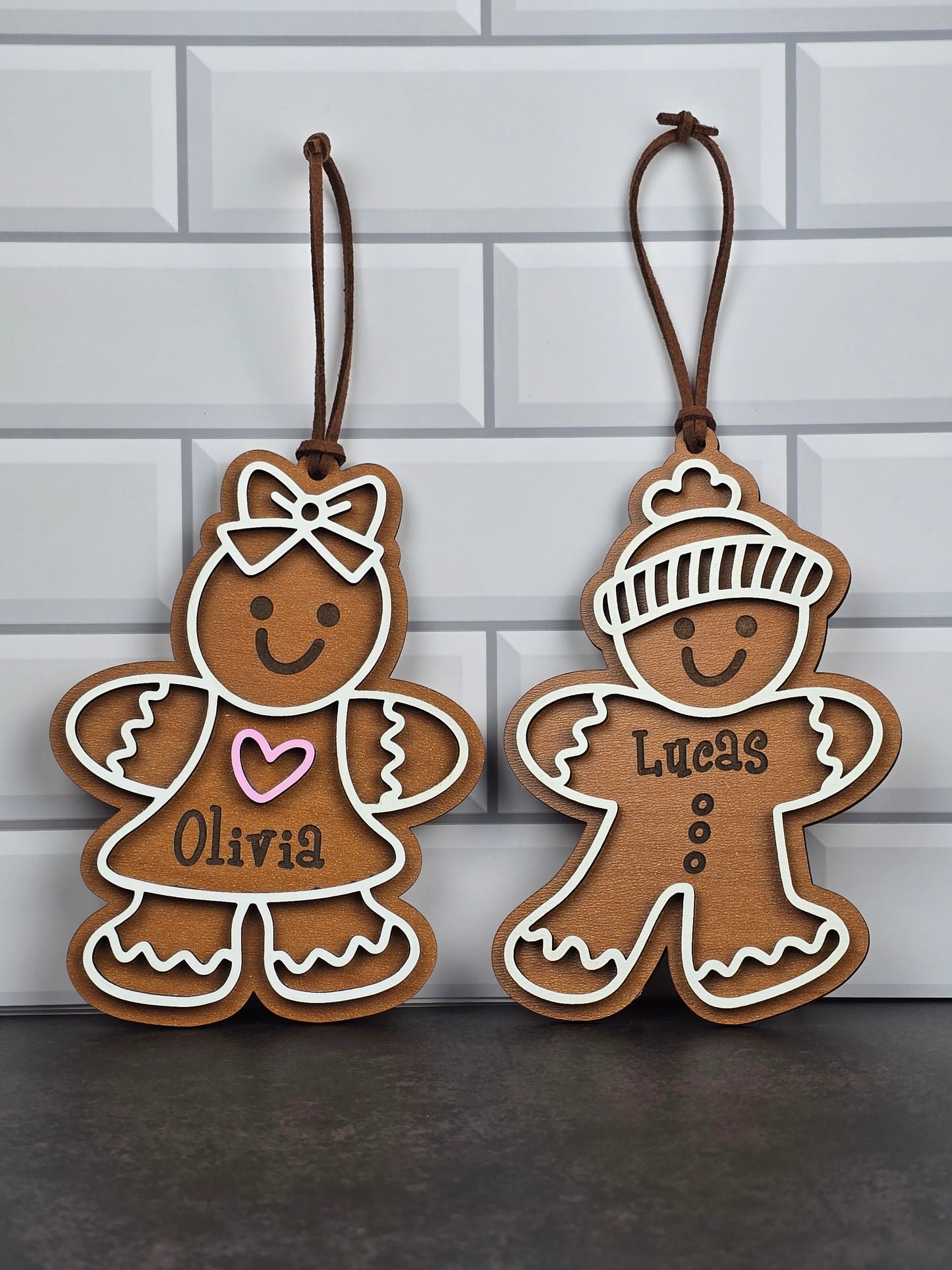 Gingerbread Girl Ornament – Personalized Name (5”)