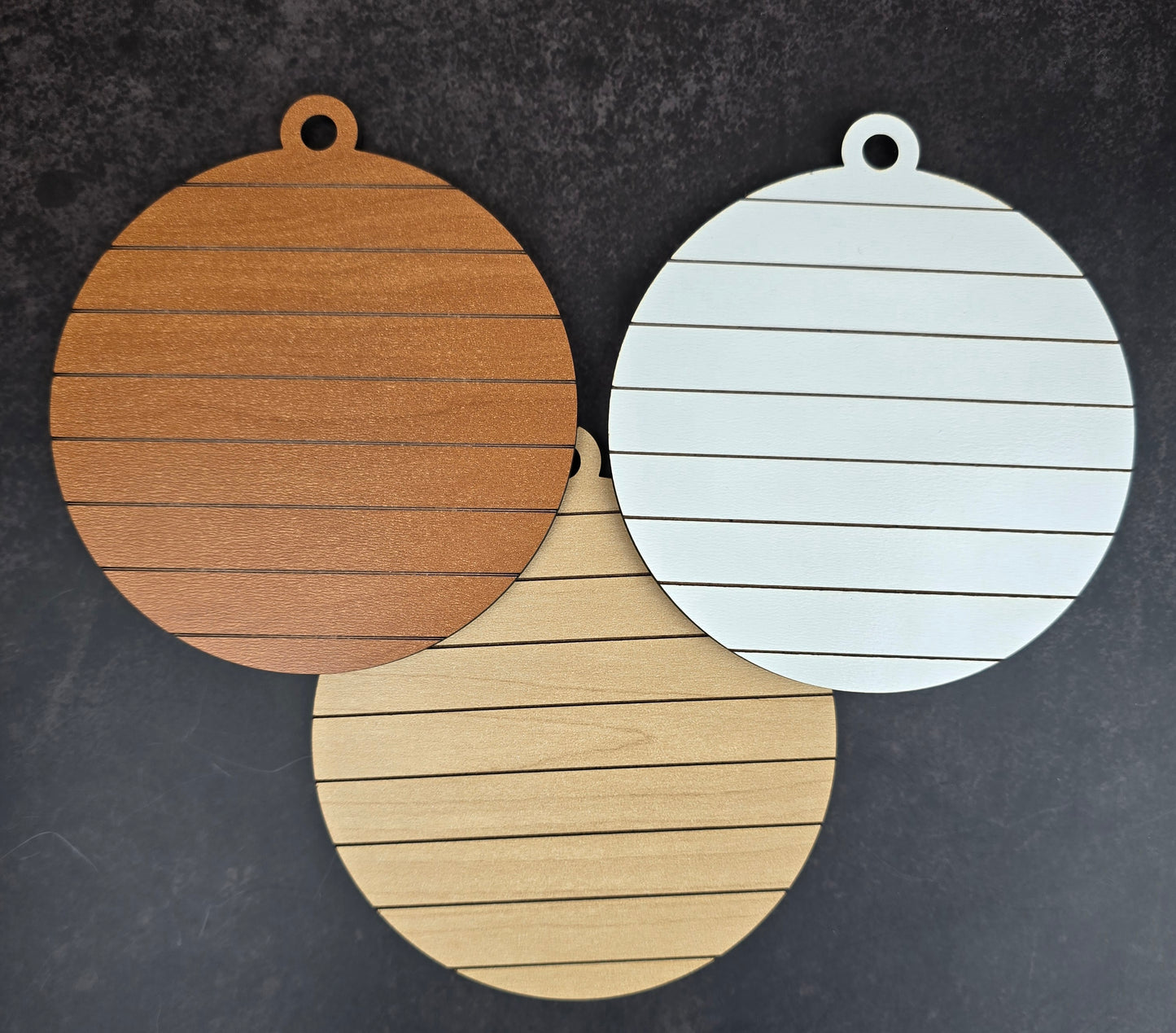 Blank Circle Ornaments – DIY Craft Blanks (4” | Cherry, White, Maple | Smooth or Shiplap)