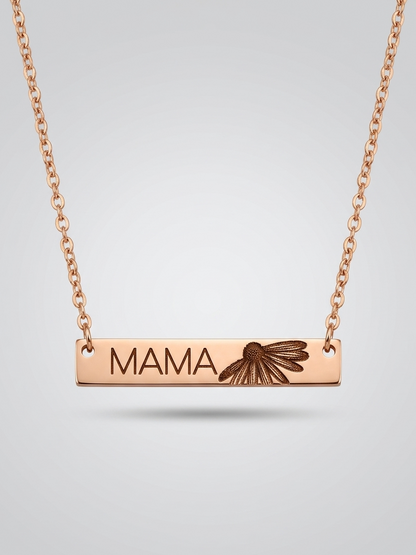 Horizontal Bar Necklace | Custom Engraved Name Pendant