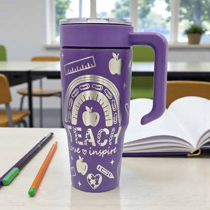 Teach, Love & Inspire - 30 oz. Tumbler with Handle
