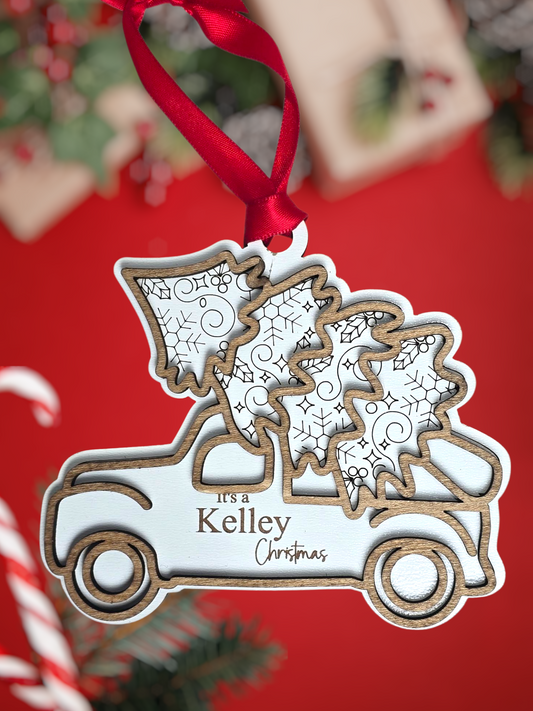 Truck & Tree Ornament