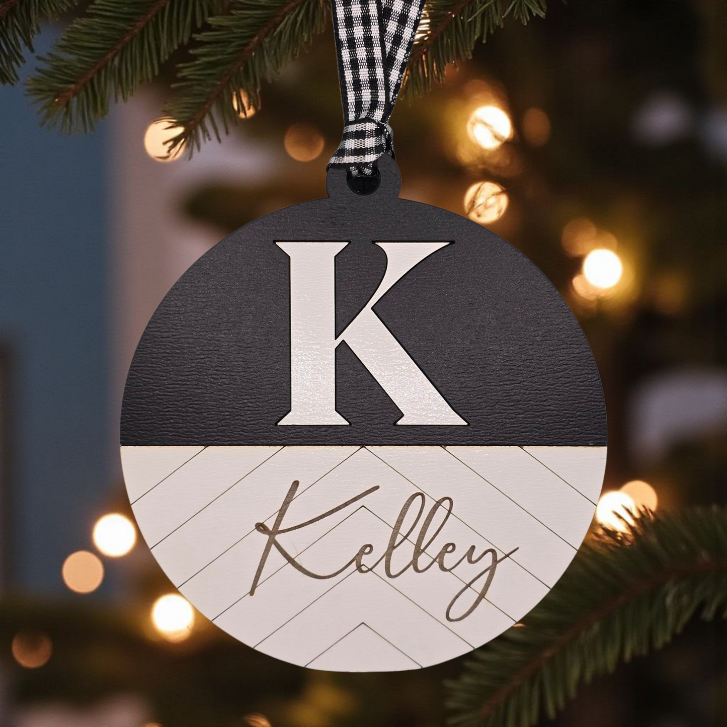 Modern Name Ornament