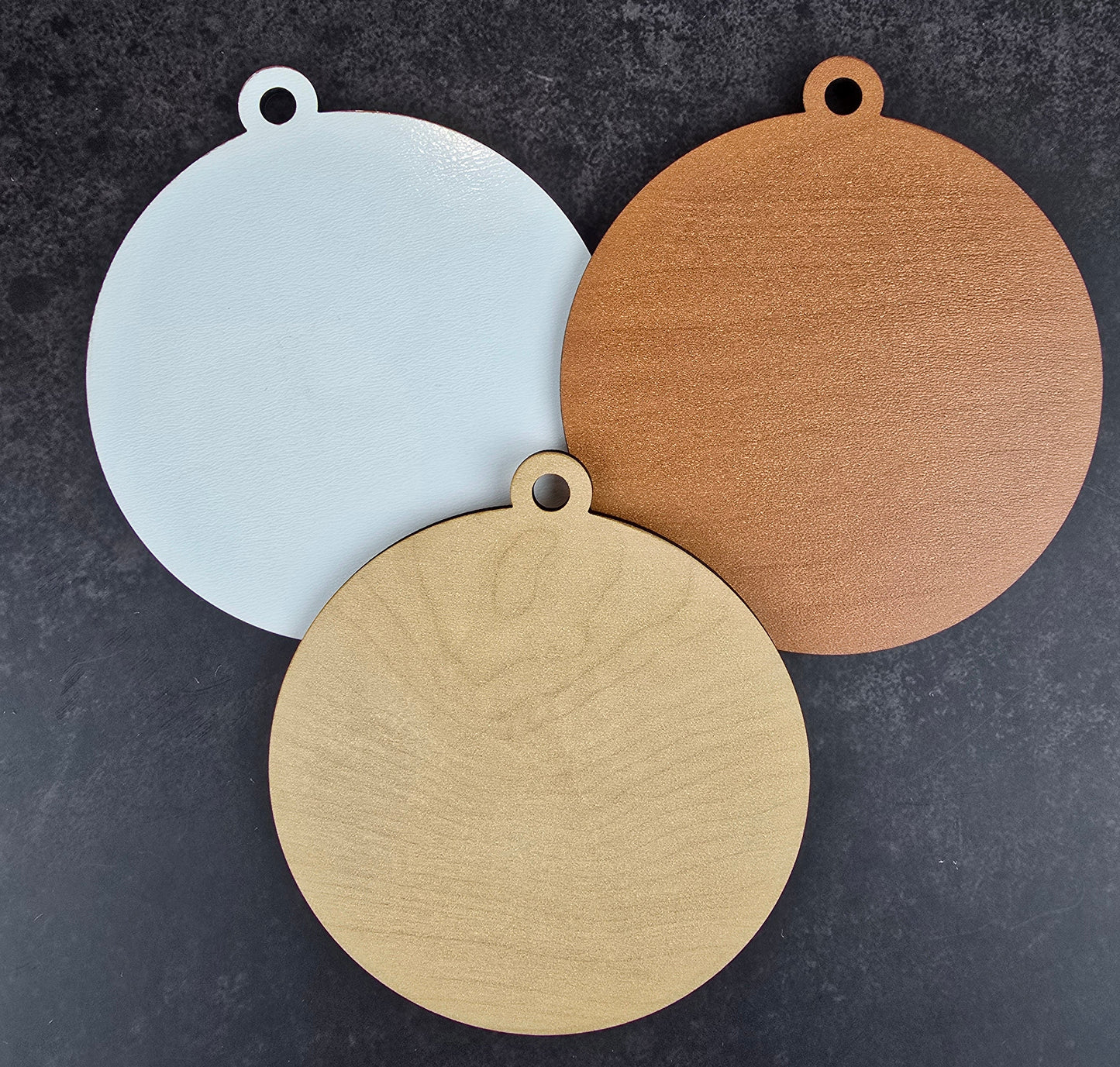 Blank Circle Ornaments – DIY Craft Blanks (4” | Cherry, White, Maple | Smooth or Shiplap)