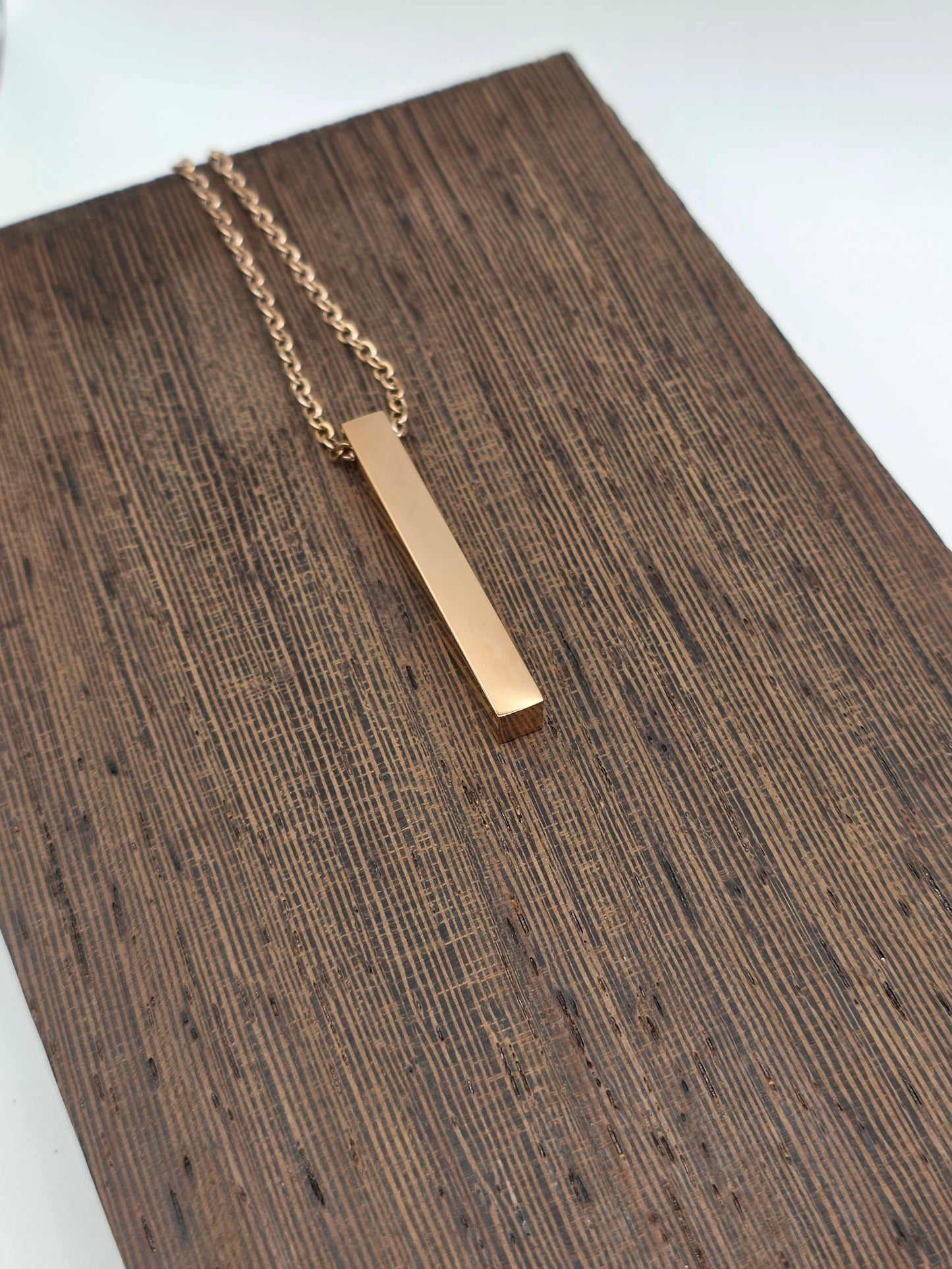 Vertical Bar Necklace | Personalized Engraved Name Jewelry