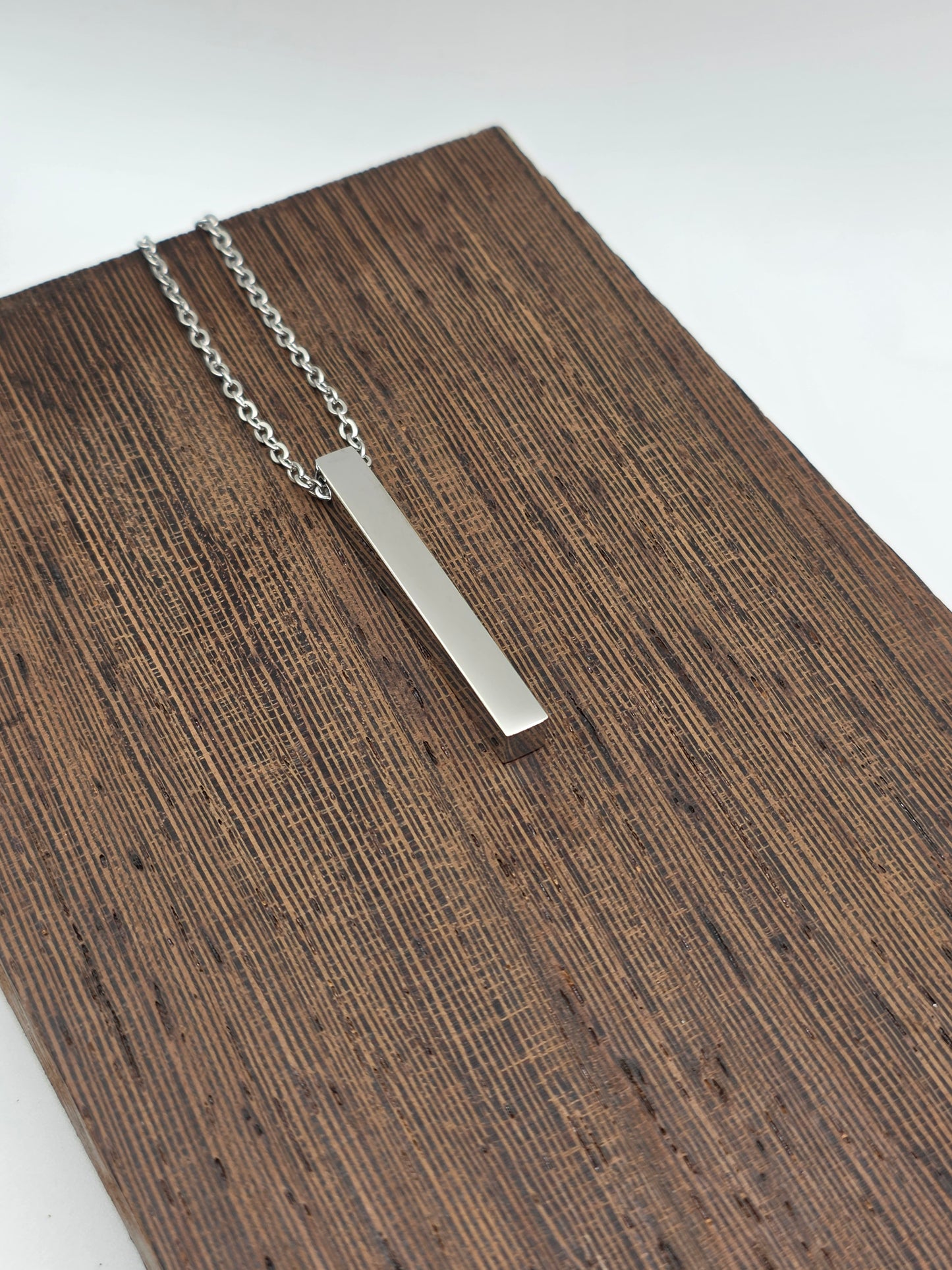 Vertical Bar Necklace | Personalized Engraved Name Jewelry