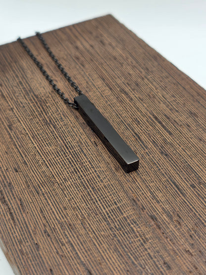 Vertical Bar Necklace | Personalized Engraved Name Jewelry