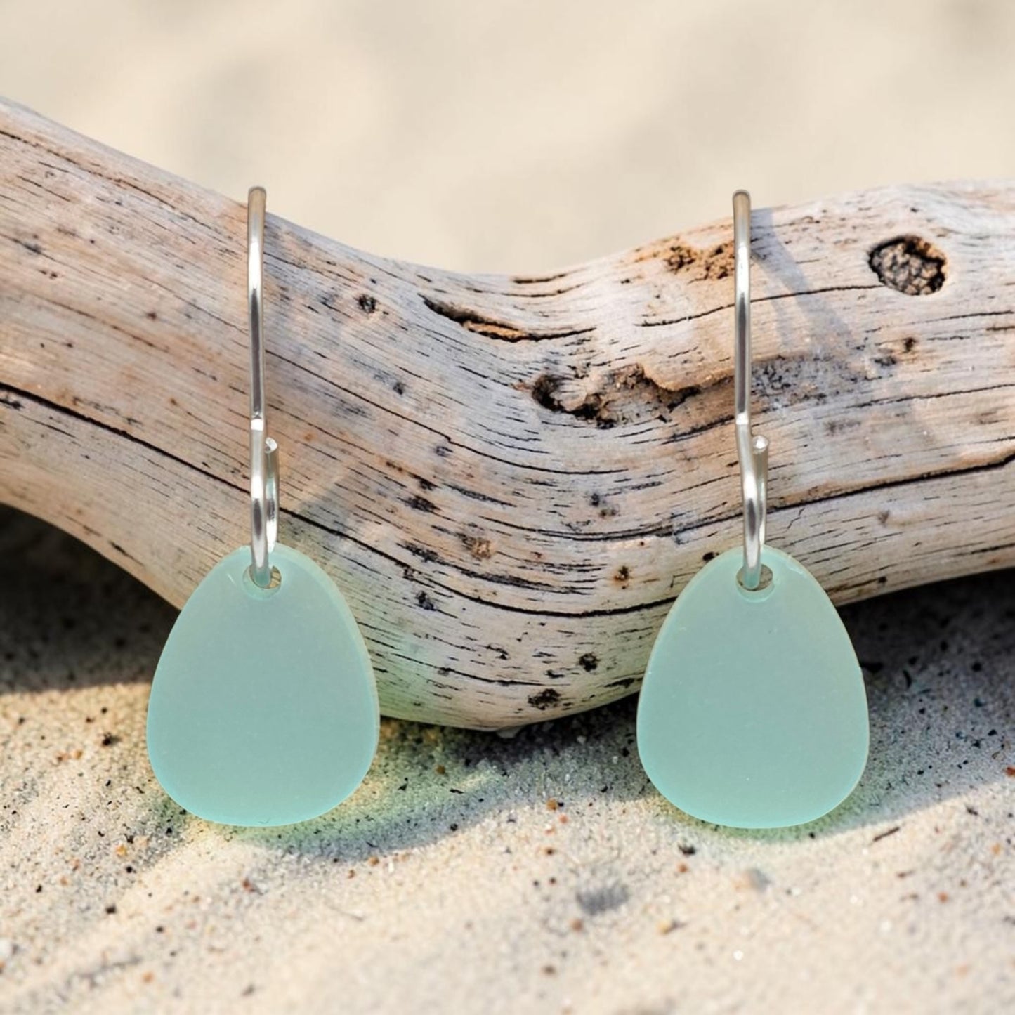 Frosted Acrylic Coastal Earrings | Lightweight Beach-Inspired Dangle Earrings | Gold or Silver Hoops