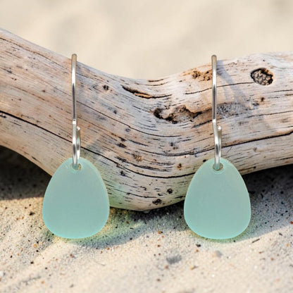 Frosted Acrylic Coastal Earrings | Lightweight Beach-Inspired Dangle Earrings | Gold or Silver Hoops