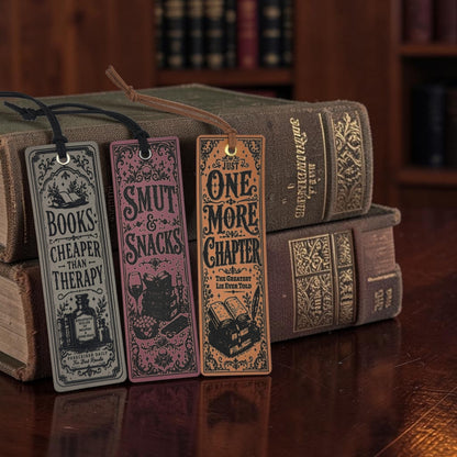 Engraved Leatherette Bookmarks – Funny Book Lover Designs