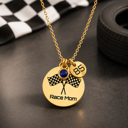 Personalized Racing Necklace | Custom Race Number Necklace