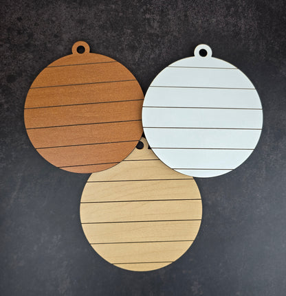 Blank Circle Ornaments – DIY Craft Blanks (4” | Cherry, White, Maple | Smooth or Shiplap)