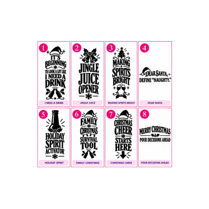 Choose Your Design – 8 Christmas leatherette bottle opener designs