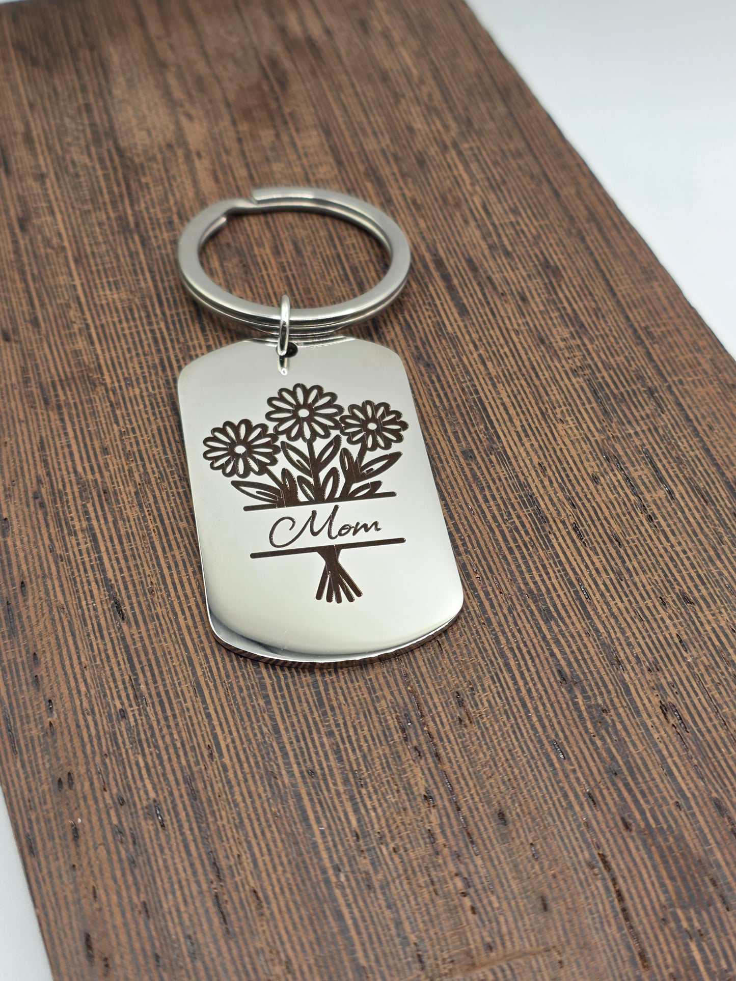 Personalized Flower Bouquet Keychain | Custom Name Keychain | Gift for Her | Birthday Gift | Graduation Gift | Gold or Silver