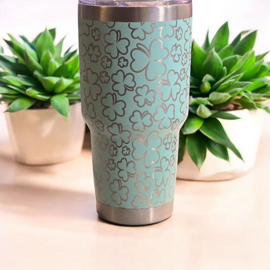Shamrock Engraved 30oz Tumbler | Lucky, Irish-Inspired Gift for Any Occasion 🍀